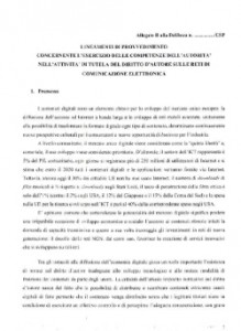 Schema provvedimento tutela diritto d'autore